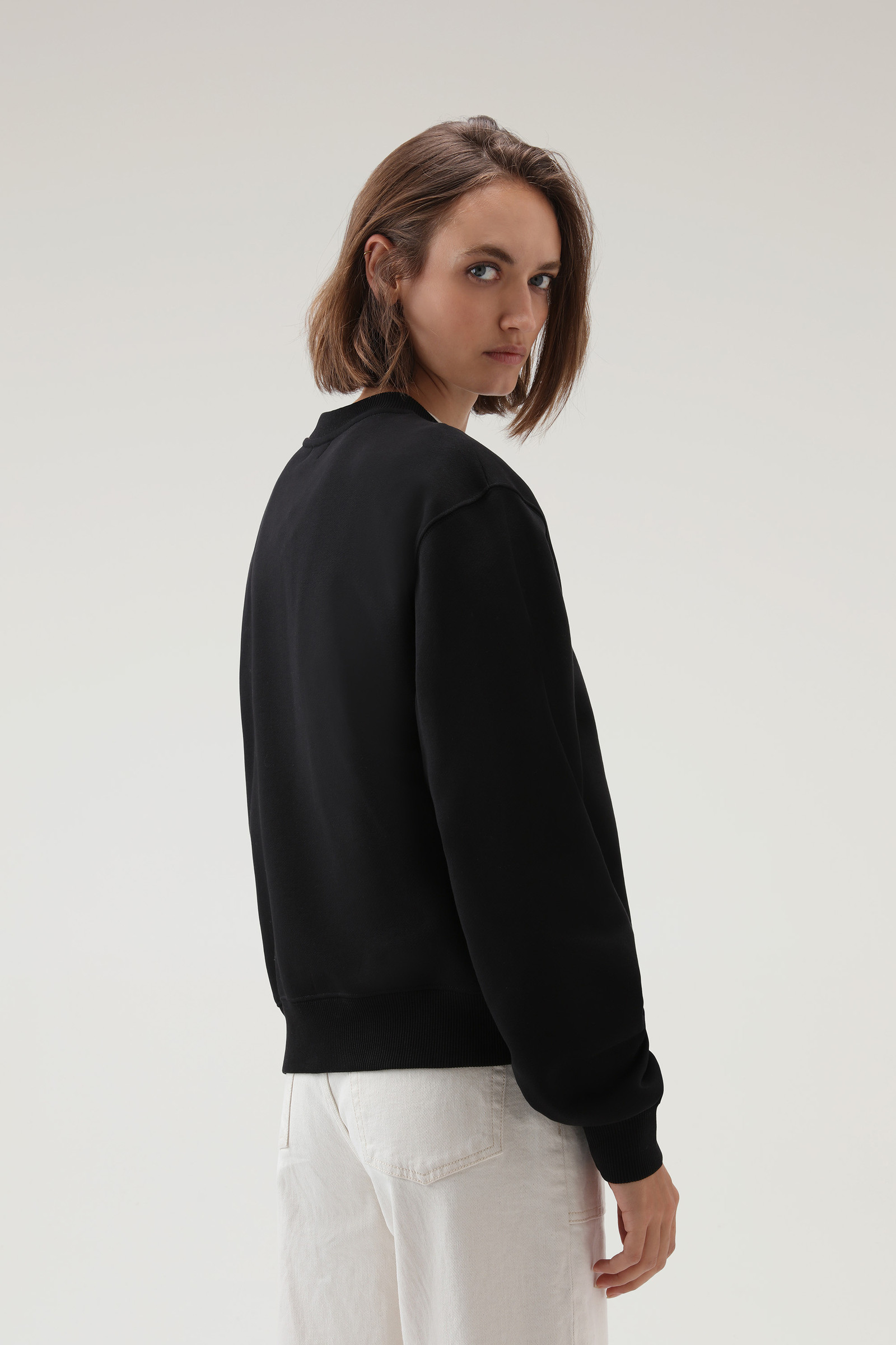 Sweat avec logo brodé noir photo 3 | Woolrich
