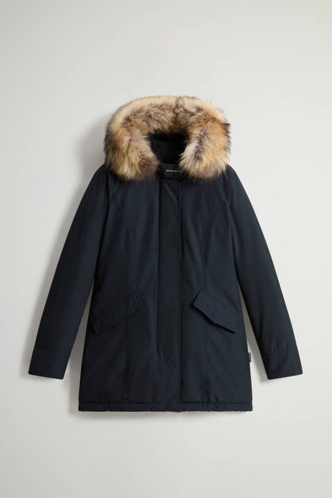 Arctic Parka in Ramar Cloth with Detachable Fur Trim Blue photo 2 | Woolrich