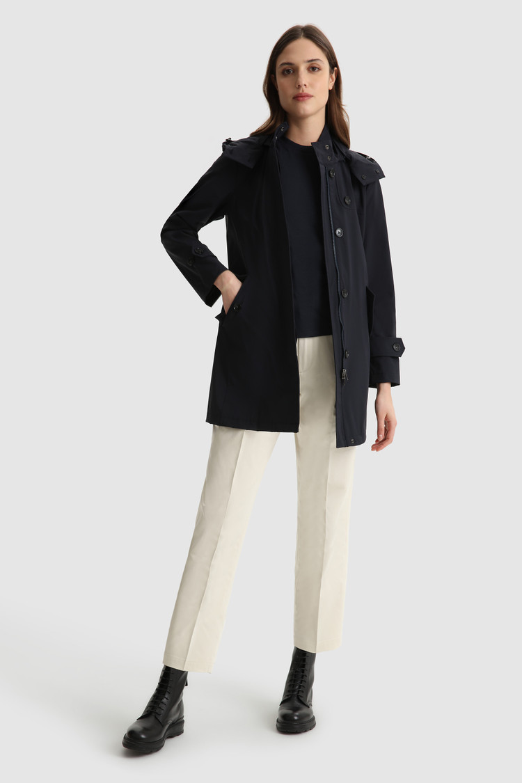 High-waist stretch cotton pant