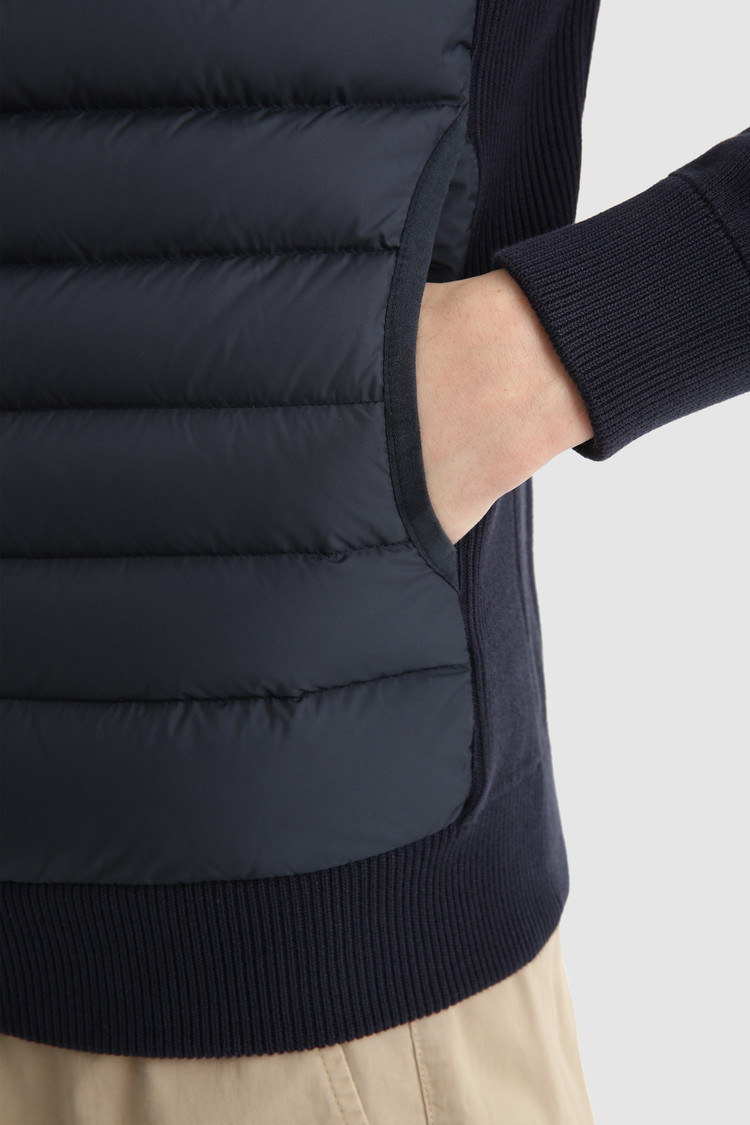 Quilted Track jacket with knit sleeves