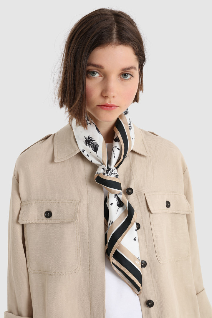 Printed Silk Scarf White photo 4 | Woolrich