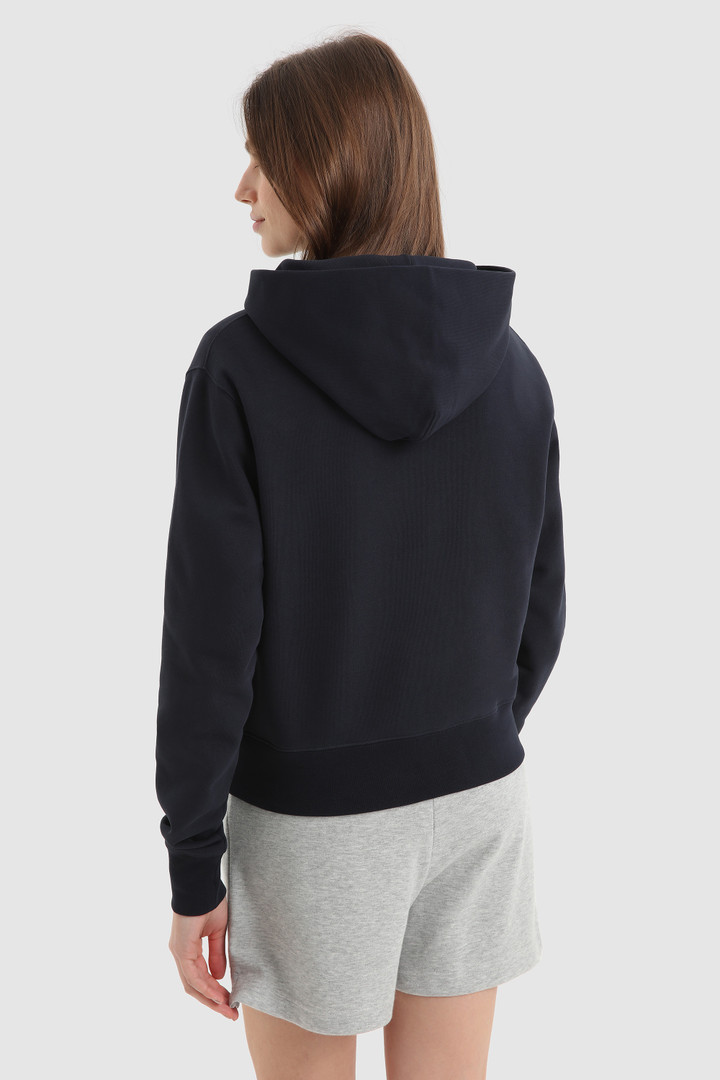 Fleece Hoodie with Embroidered Vintage Logo Blue photo 3 | Woolrich