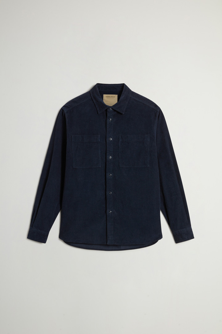 Woolrich Man Garment-Dyed Corduroy Overshirt Blue Size S