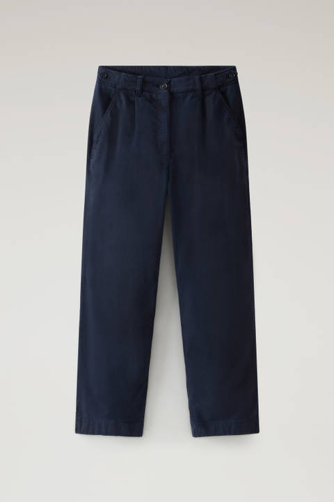 Garment-Dyed Chino Pants in Stretch Cotton Twill Blue photo 2 | Woolrich