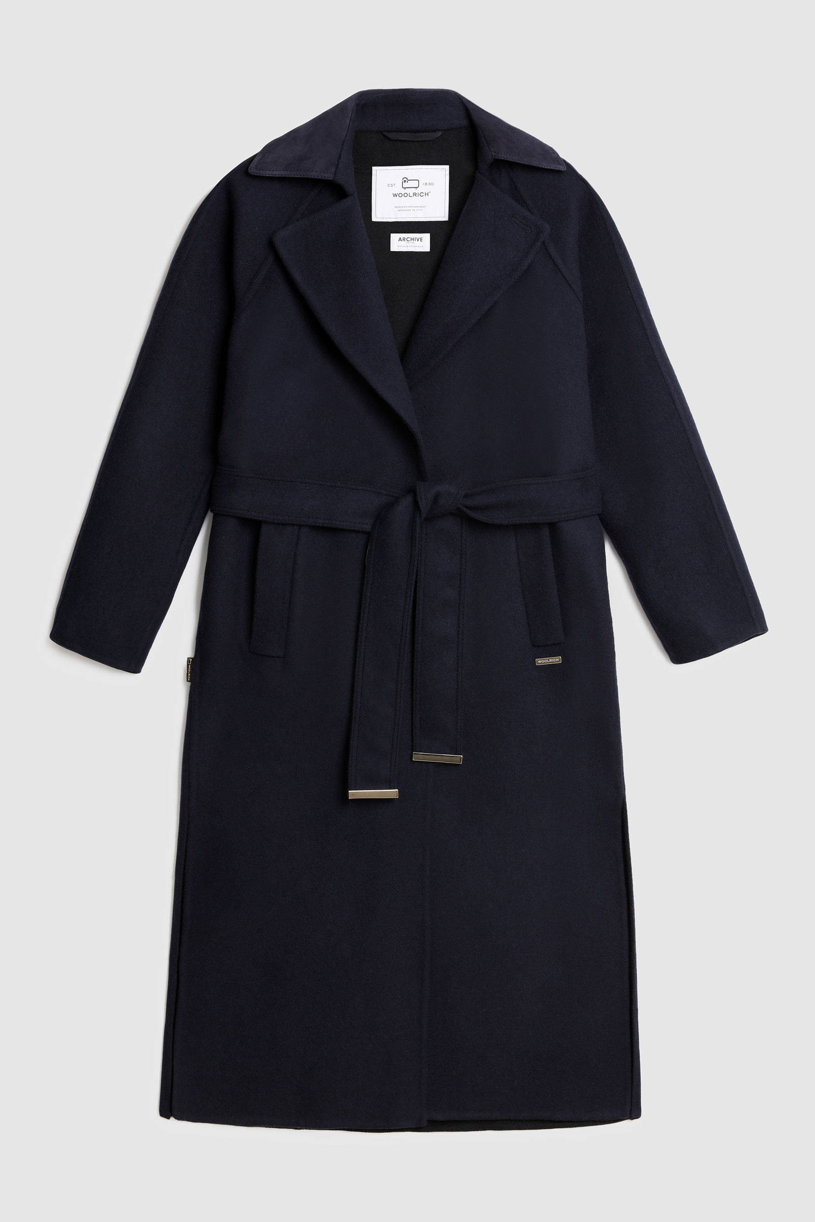 Callery Wool Coat with Waist Belt Blue photo 7 | Woolrich