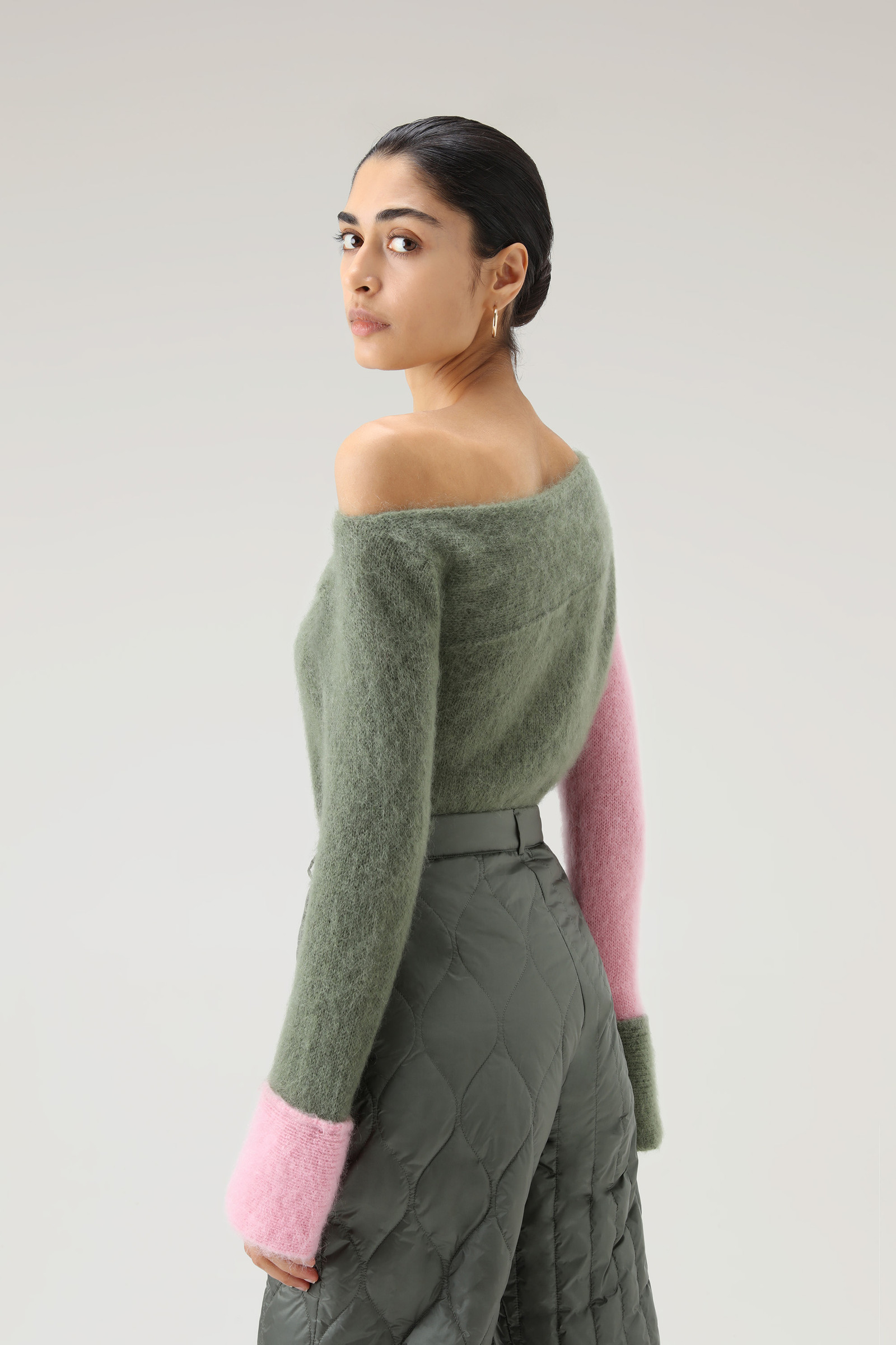 Mohair Wool Blend Asymmetric Knit Top - Daniëlle Cathari / Woolrich Green photo 4 | Woolrich