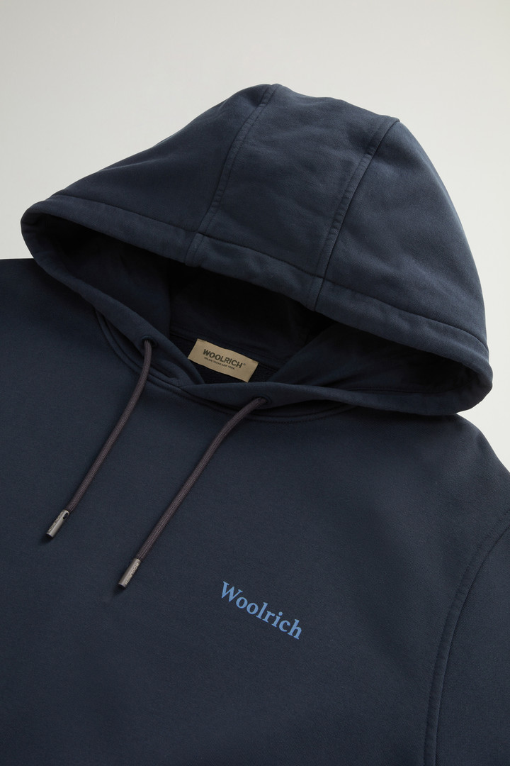 Sweat-shirt à capuche en pur coton Bleu photo 6 | Woolrich