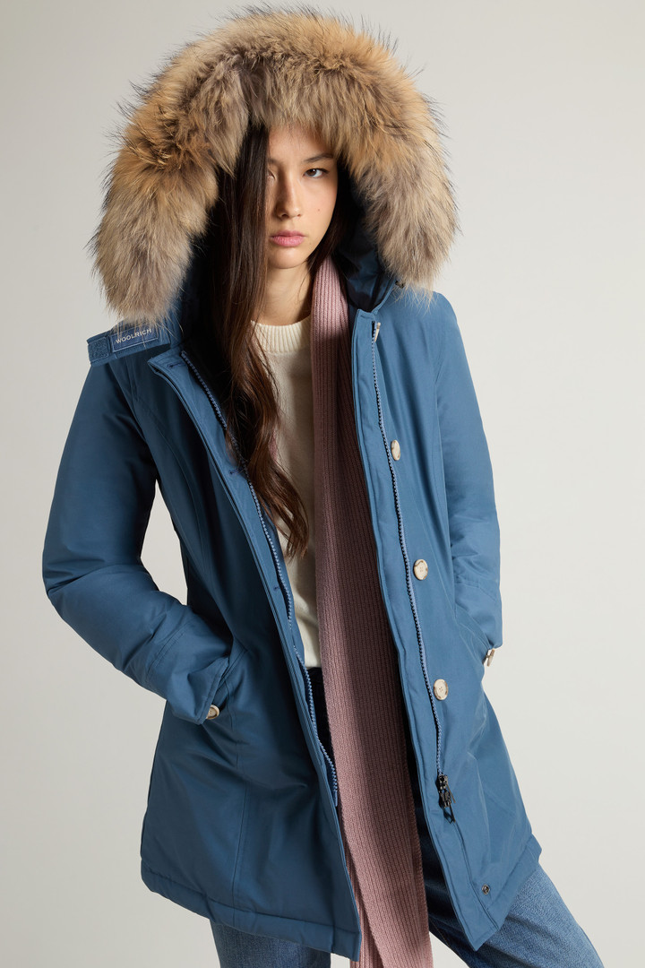 Arctic Parka in Ramar Cloth with Detachable Fur Trim Blue photo 4 | Woolrich