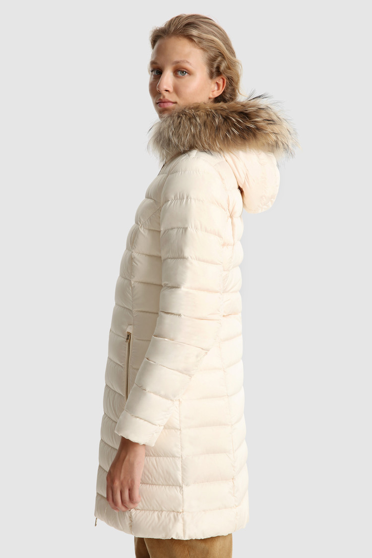 Ellis quilted long Jacket with removable fur