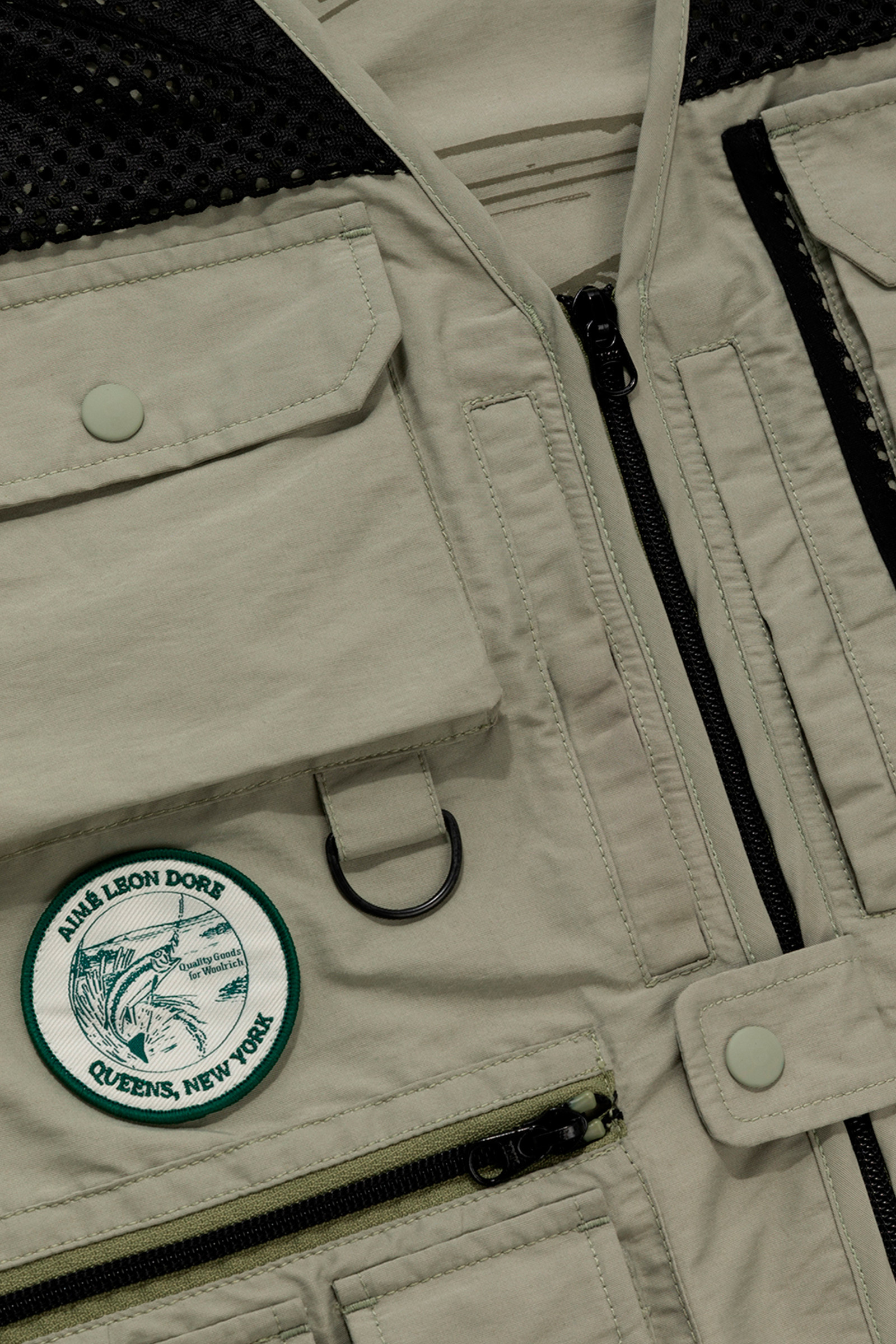 Fly Fishing Multi-Pocket Vest in Eco Ramar Fabric - Aimé Leon Dore / Woolrich Green photo 5 | Woolrich
