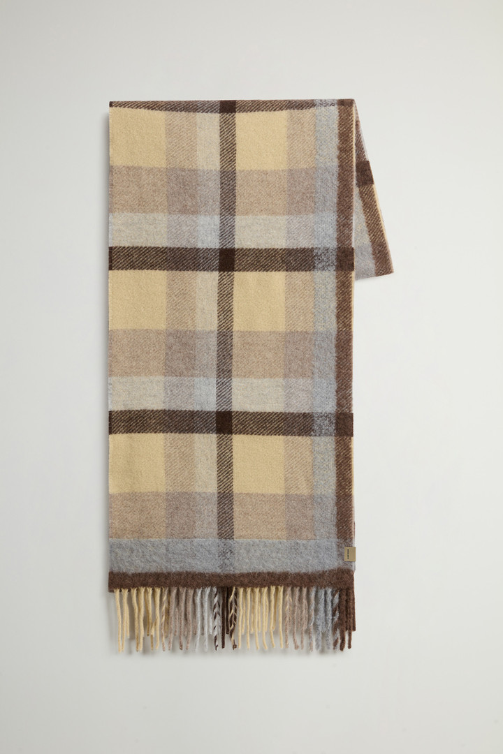 Checked Scarf in Wool and Alpaca Blend Beige photo 1 | Woolrich