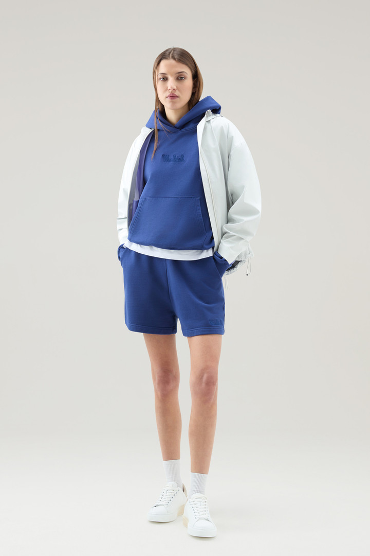 Sweatshirt in Pure Cotton with Hood and Embroidered Logo Blue photo 2 | Woolrich