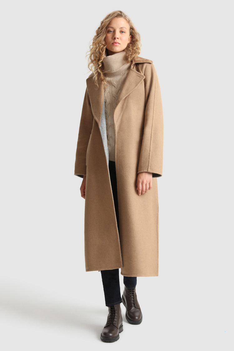 Callery wool Coat with waist belt