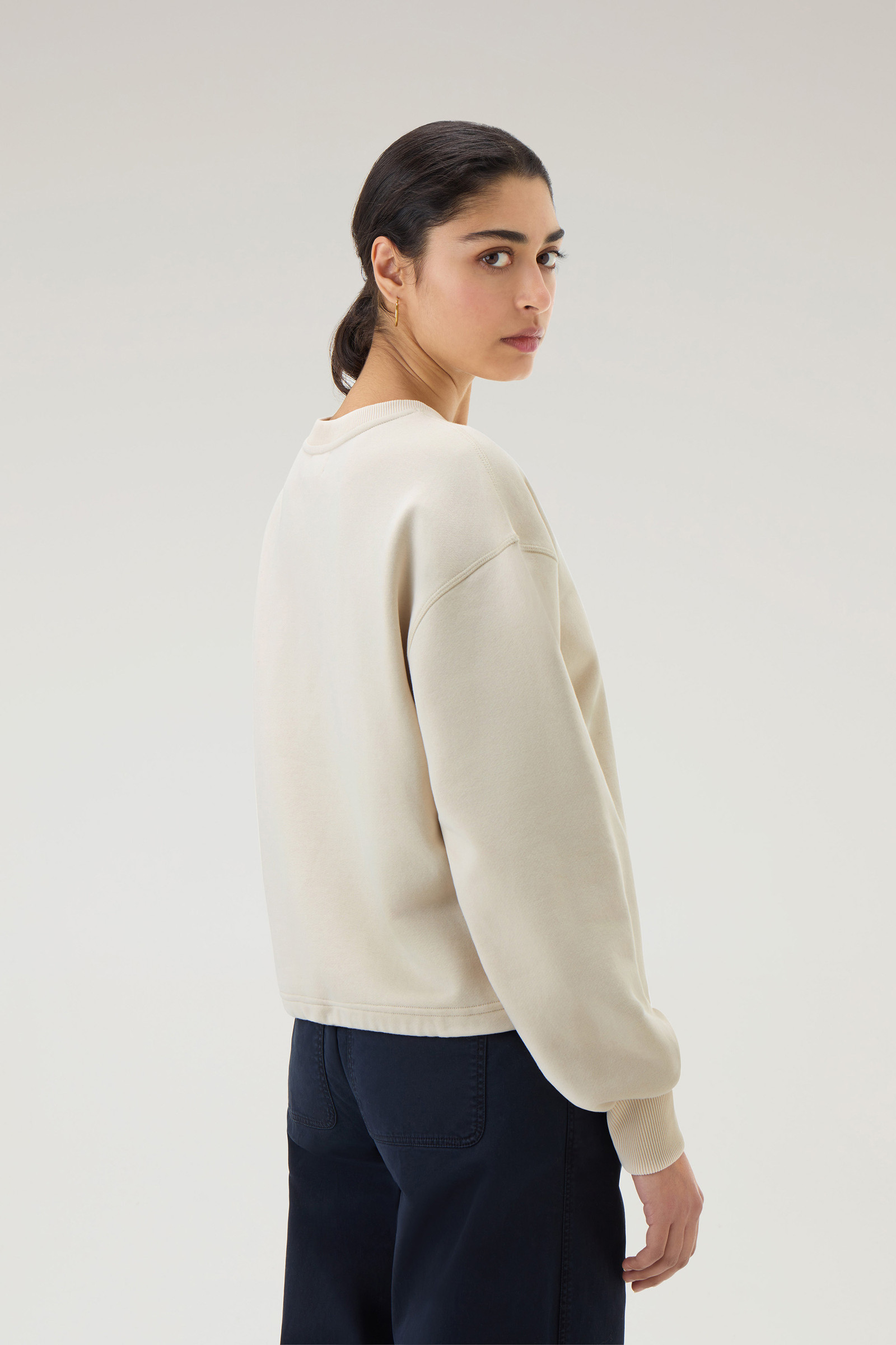Ivy Sweater van katoenmix met ronde hals wit photo 3 | Woolrich