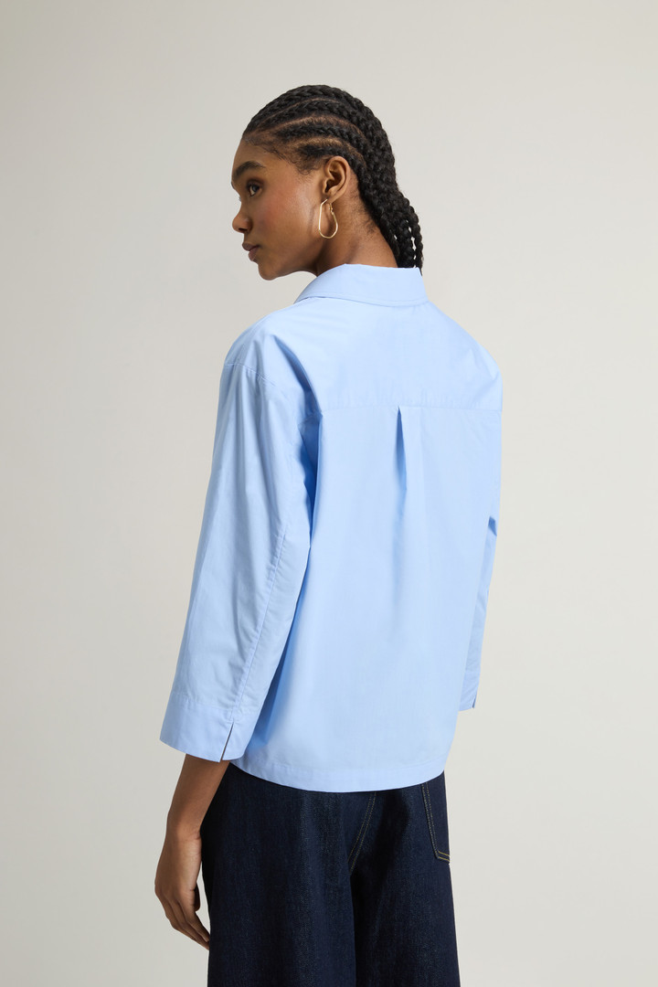 Shirt in Pure Cotton Poplin Blue photo 3 | Woolrich