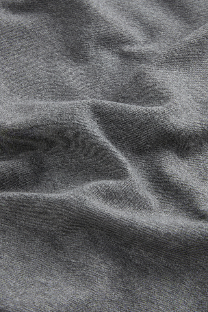 Full-Zip High Neck Sweatshirt in Cotton-Blend Interlock with Logo Gray photo 2 | Woolrich