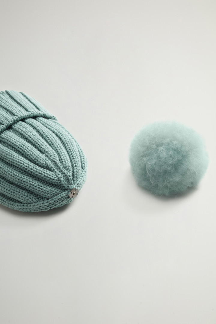 Beanie aus Merino-Schurwolle mit abnehmbarem Pompon aus Kaschmirwolle Grün photo 4 | Woolrich