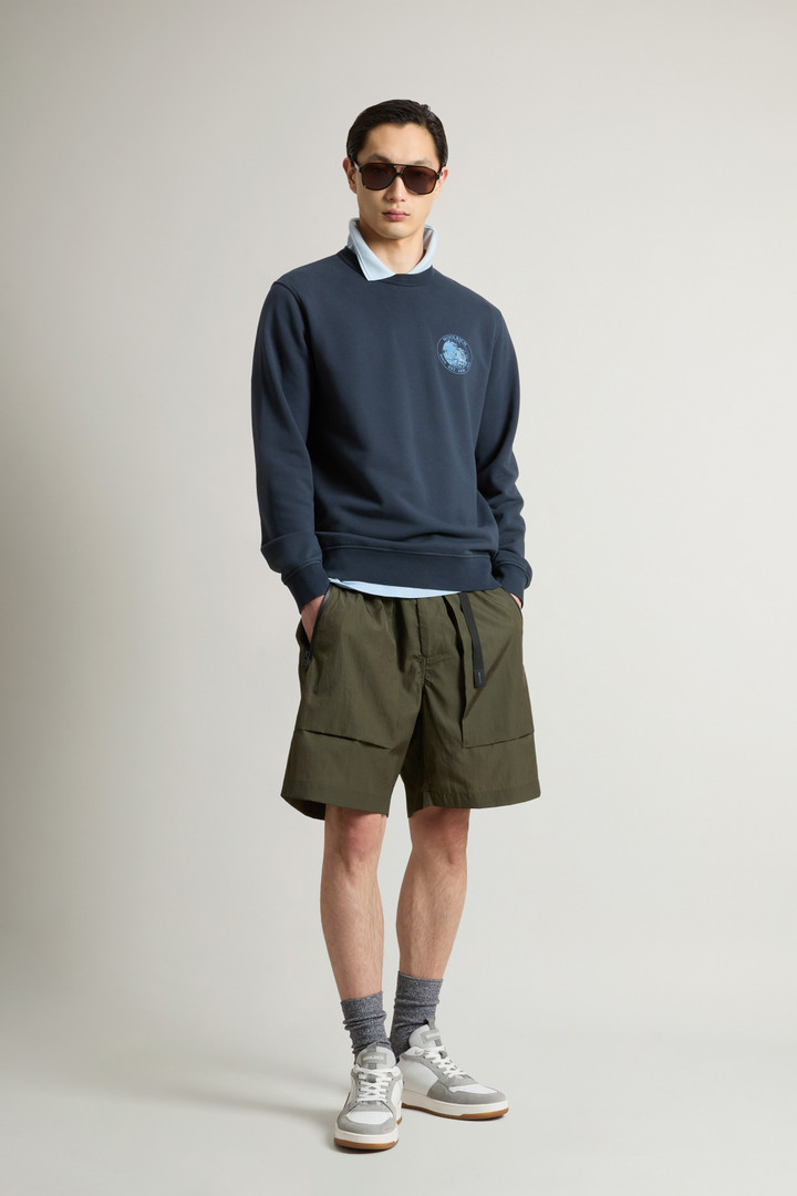 Crewneck Sweatshirt in Pure Cotton with Print Blue photo 2 | Woolrich