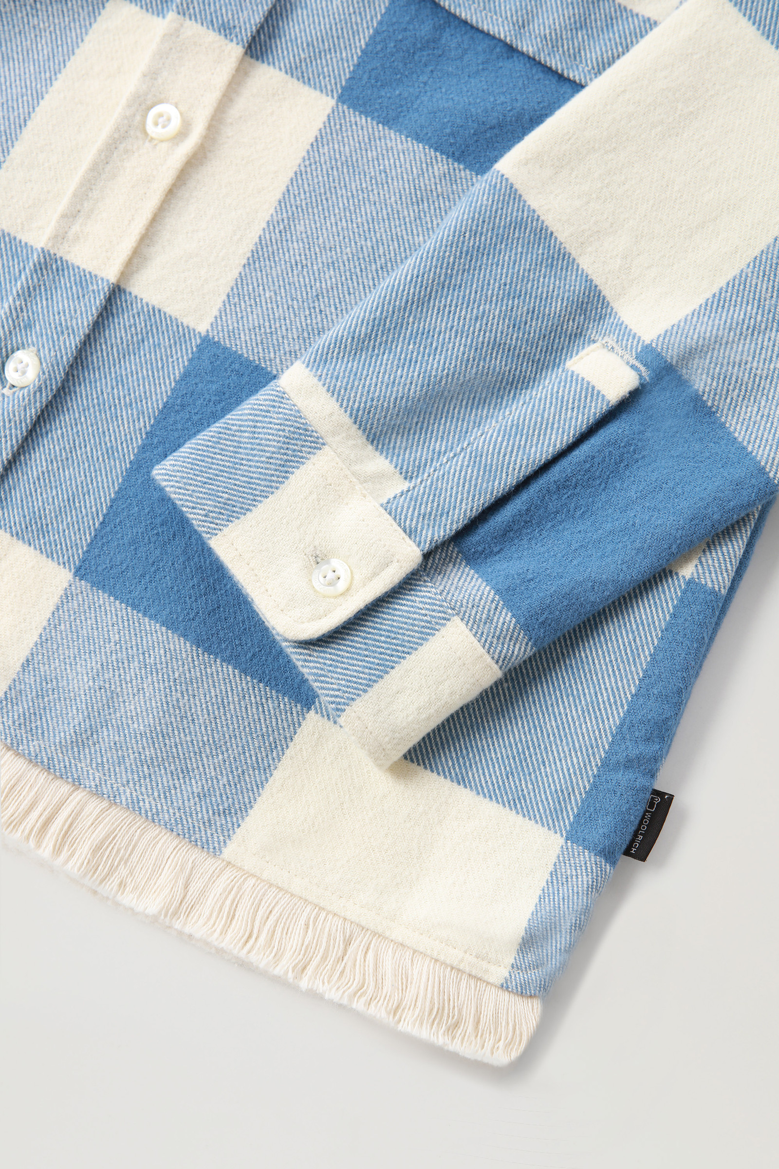 Girls' Flannel Buffalo Check Overshirt with Fringe Blue photo 4 | Woolrich