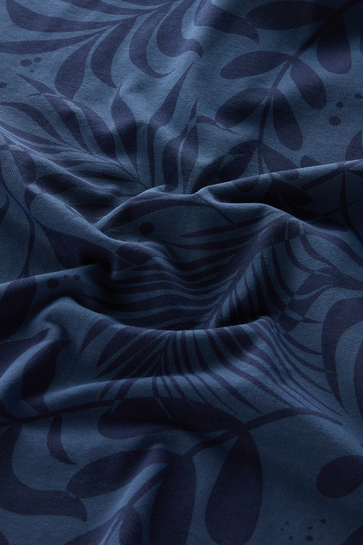 Polo teint en pièce en coton élastique avec impression tropicale Bleu photo 8 | Woolrich