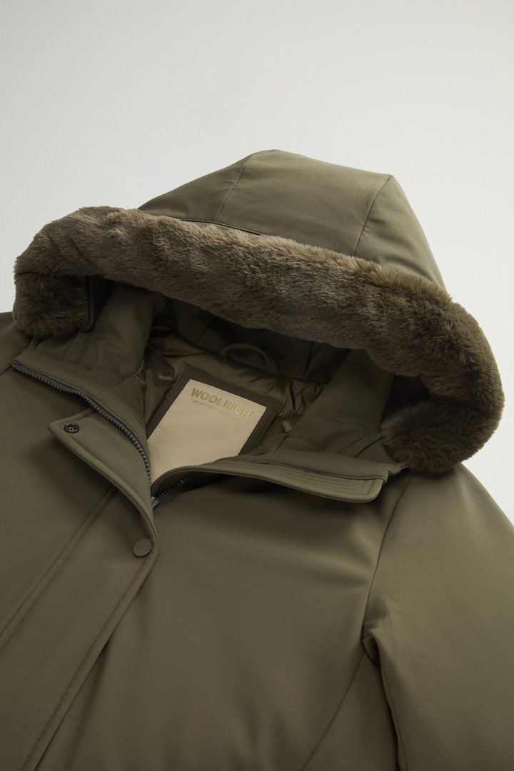 Firth Parka in Tech Softshell with Removable Faux Fur Collar Green photo 7 | Woolrich