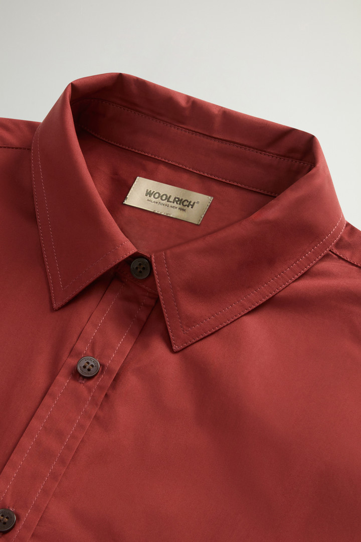 Shirt in Pure Cotton Poplin Red photo 6 | Woolrich