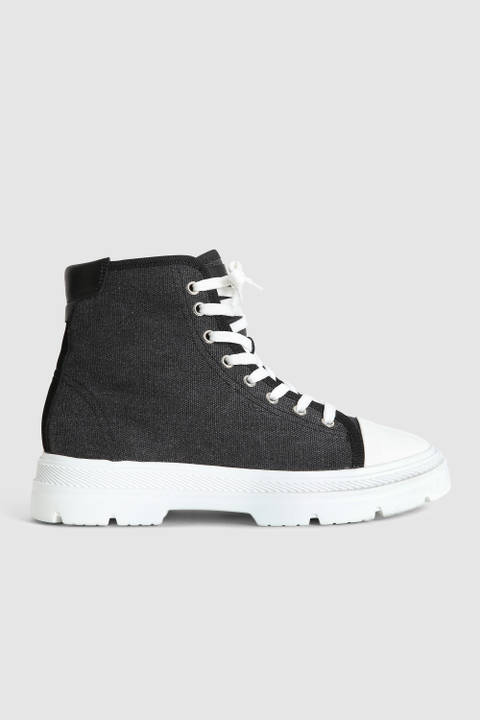 Military Boots in Eco Canvas Black | Woolrich
