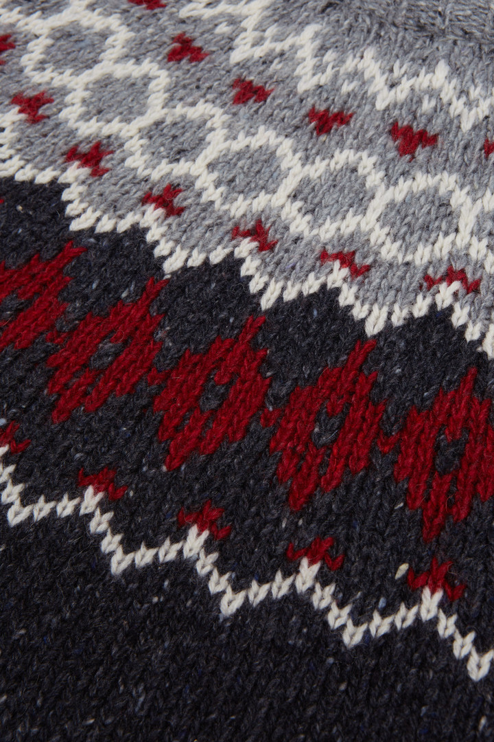 Maglione girocollo jacquard misto lana