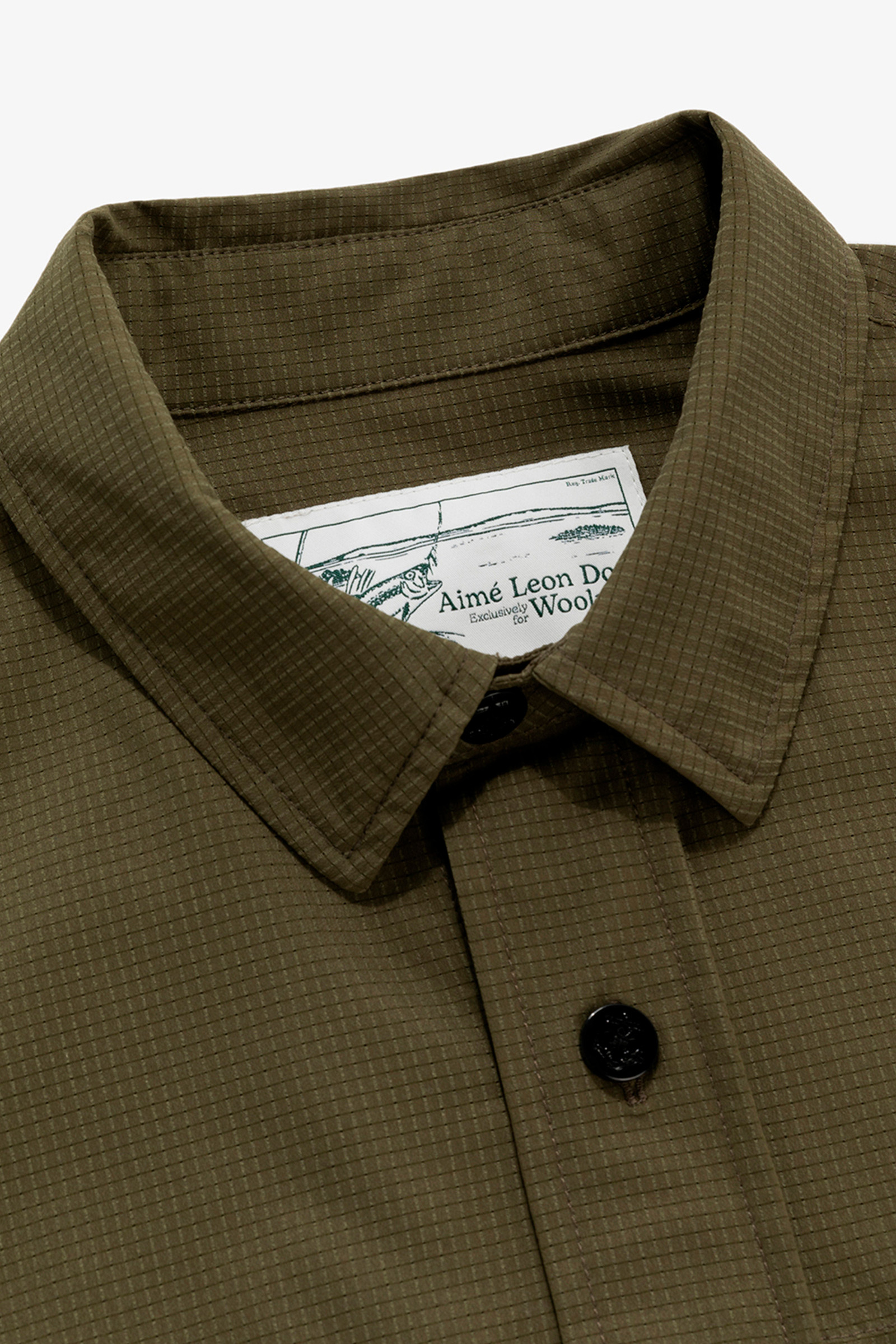 Camisa Fly Fishing Aimé Leon Dore / Woolrich verde photo 2 | Woolrich