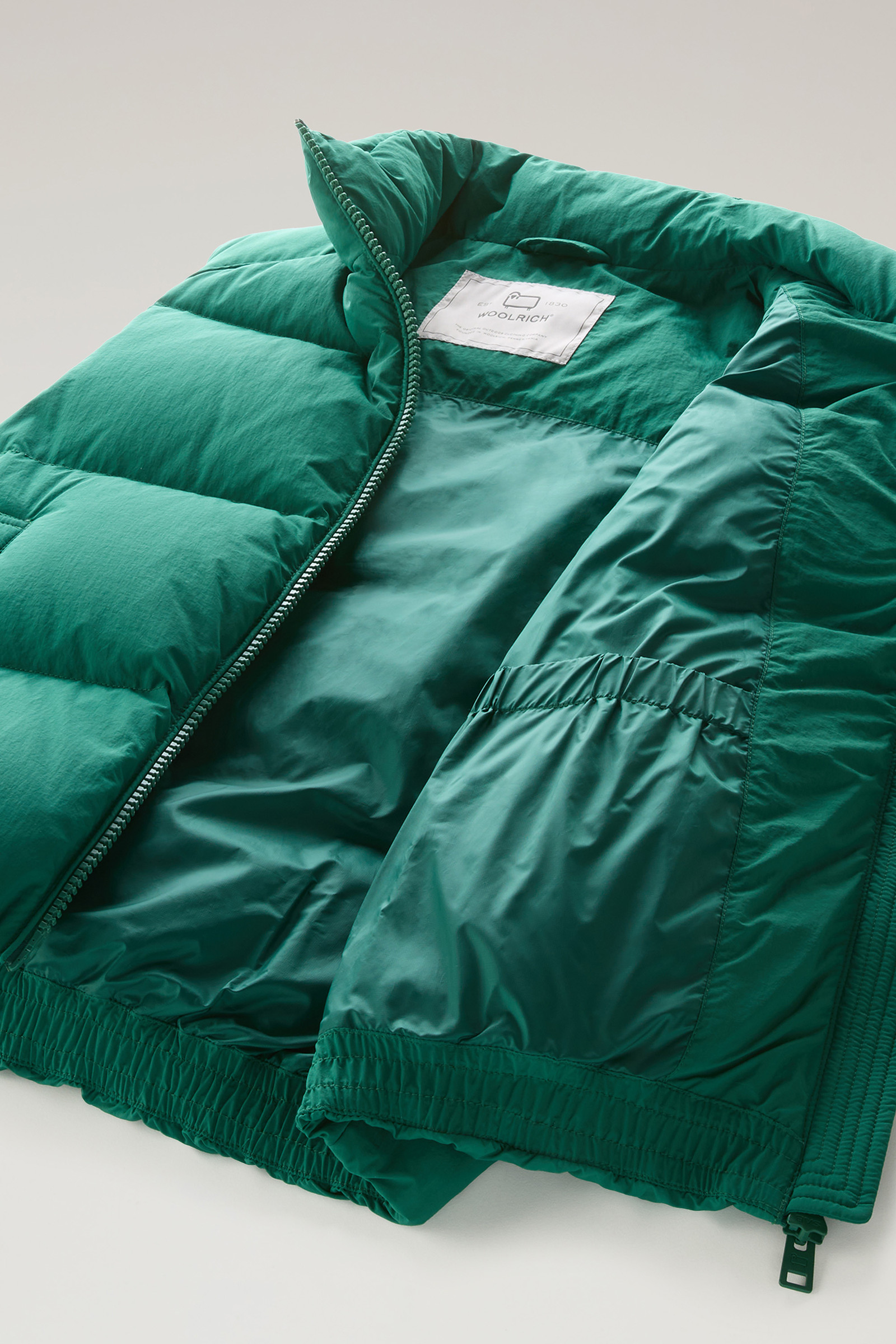 Women's Quilted Vest in Eco Taslan Nylon Green | Woolrich USA