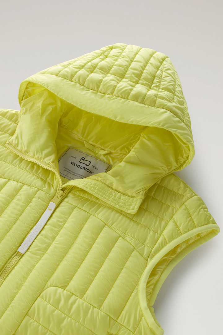 Quilted Hooded Vest in Recycled Pertex Quantum Yellow photo 6 | Woolrich
