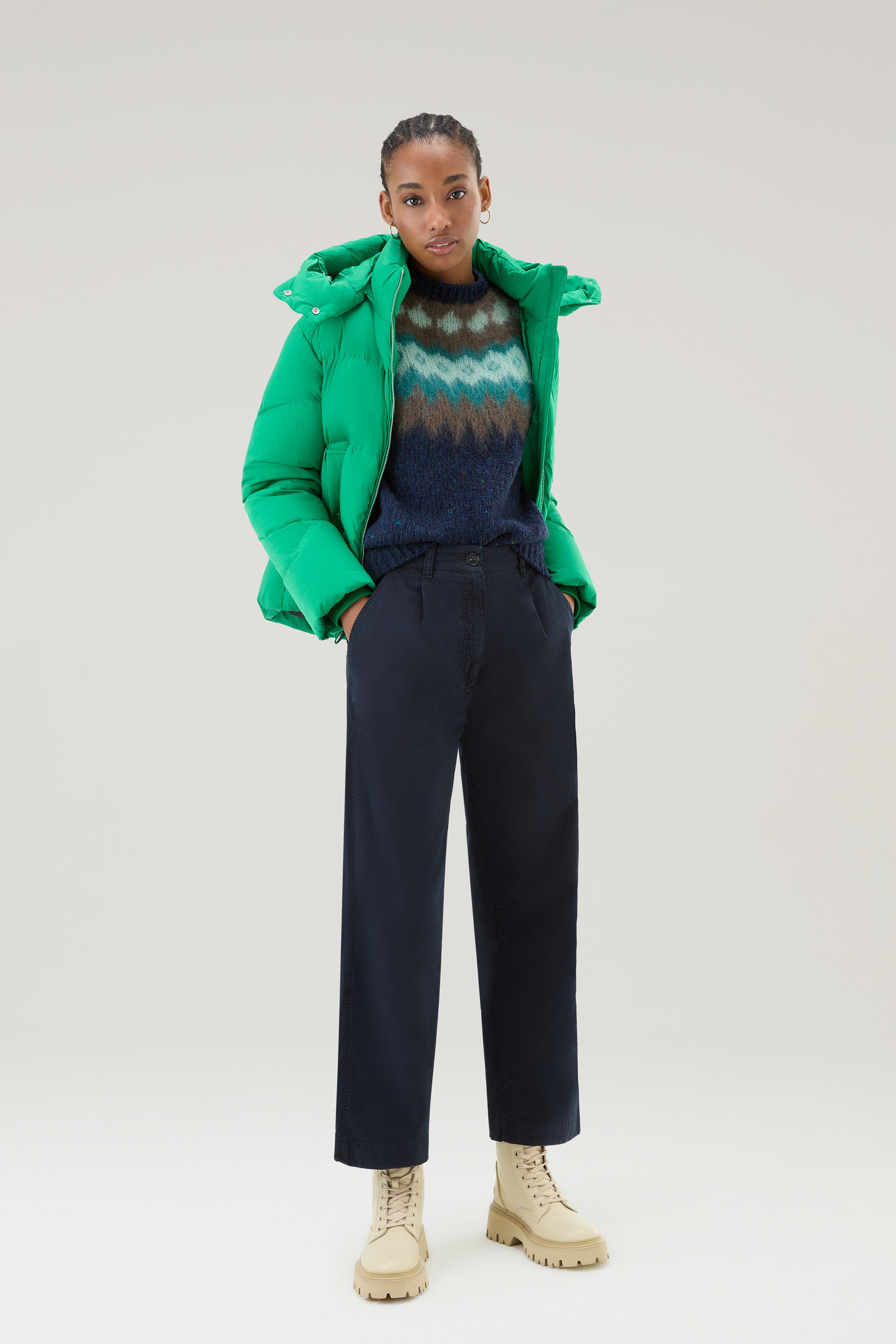 Fair Isle Pullover in Wool and Mohair Blend Blue photo 2 | Woolrich