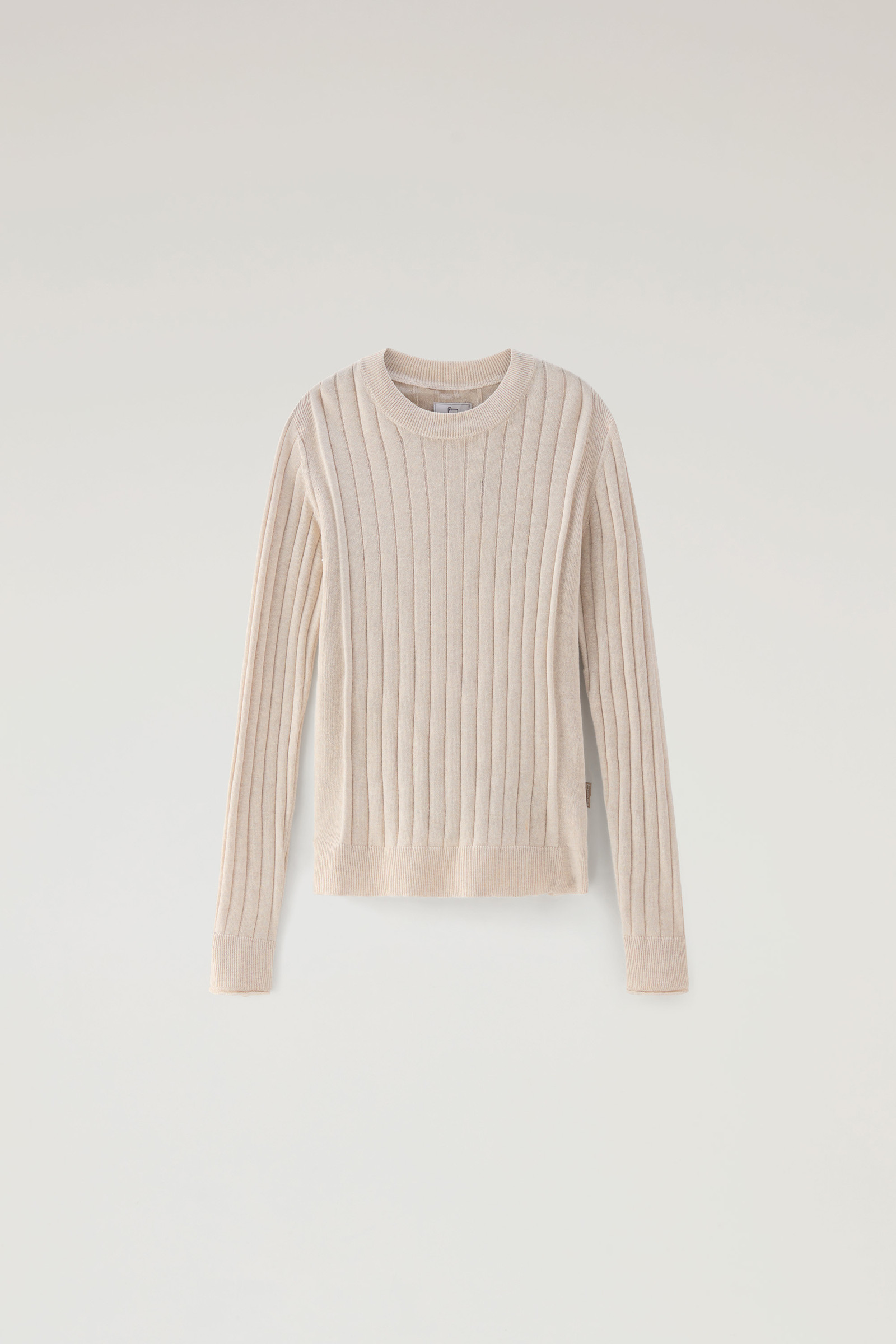 Breit gerippter Pullover mit Rundhalsausschnitt aus reiner Baumwolle beige photo 5 | Woolrich