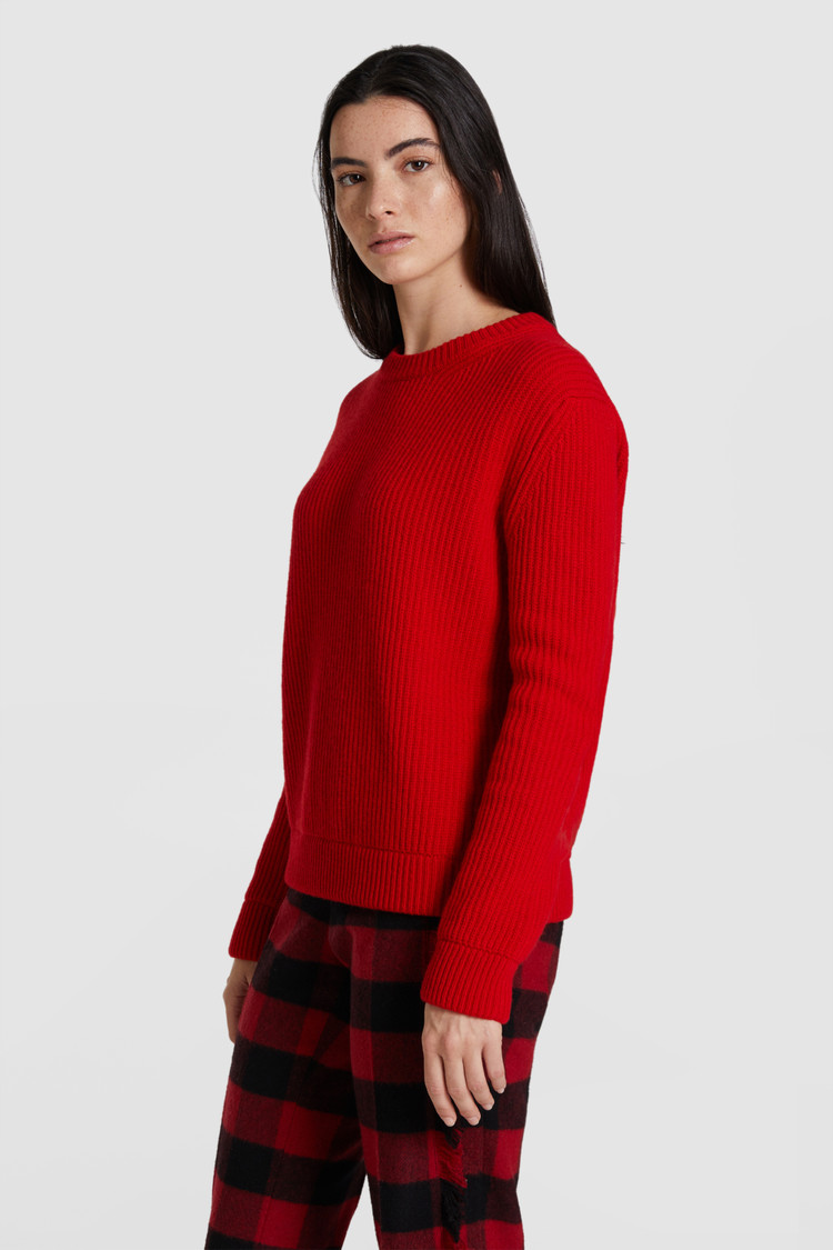 Wollpullover mit Rundhalsausschnitt