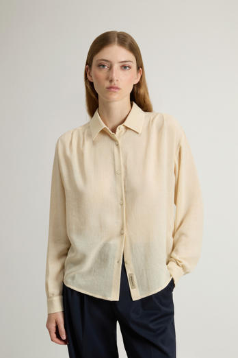 Shirt in Italian Brushed Fabric White | Woolrich