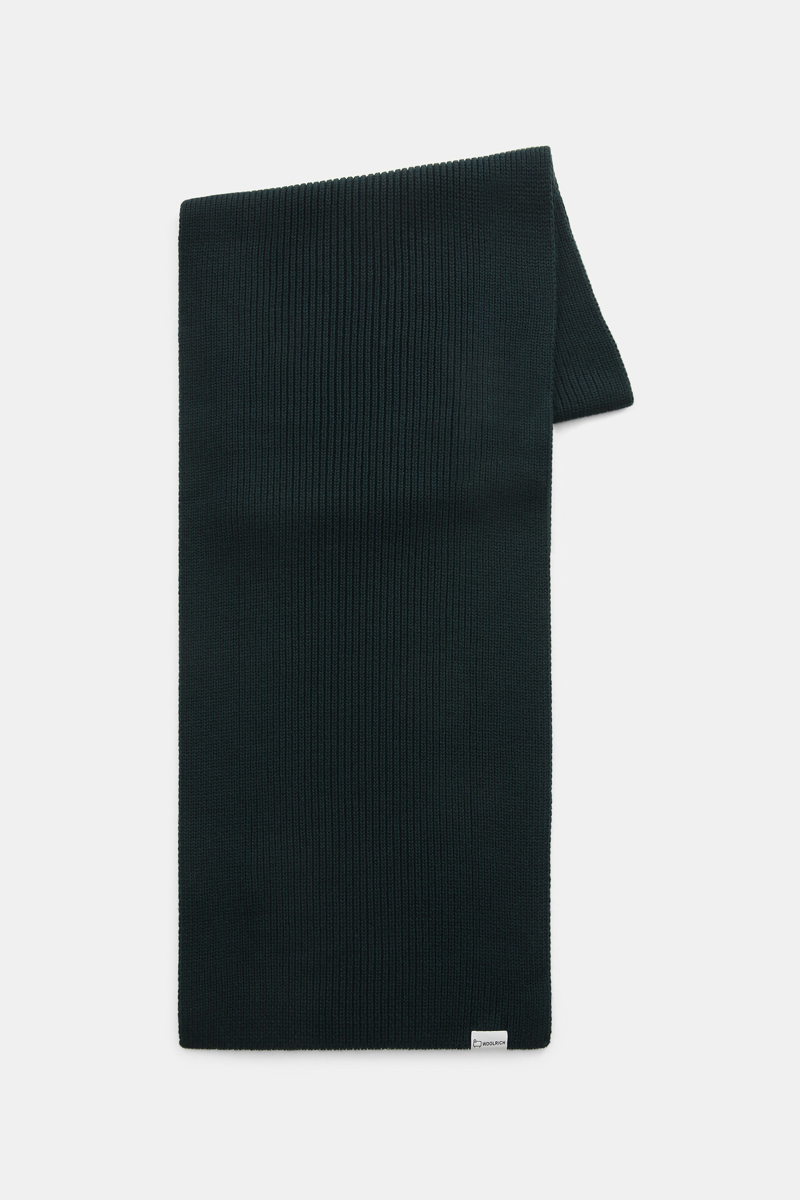 Ribbed Virgin Wool Scarf Green | Woolrich