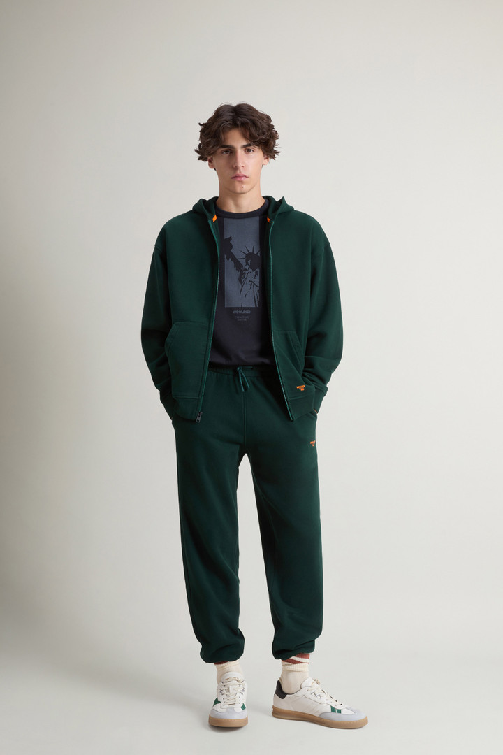 Felpa con cappuccio da ragazzi in puro cotone spazzolato Verde photo 2 | Woolrich