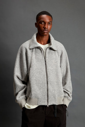 Sweatshirt mit durchgehendem Reißverschluss und hohem Kragen aus recyceltem Sherpa by Todd Snyder Grau photo 1 | Woolrich