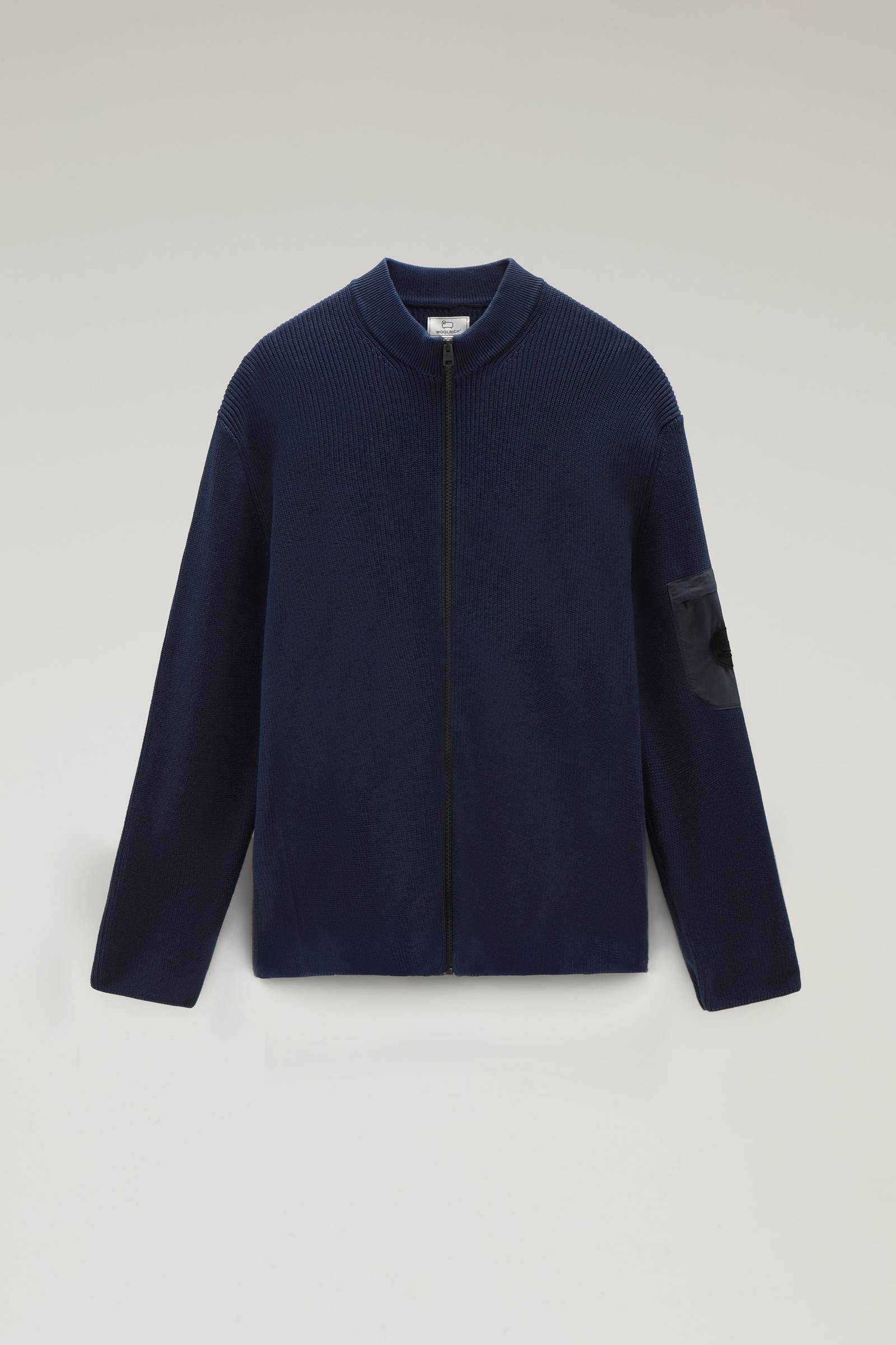 Zip-up Sweater in Pure Cotton Blue photo 5 | Woolrich