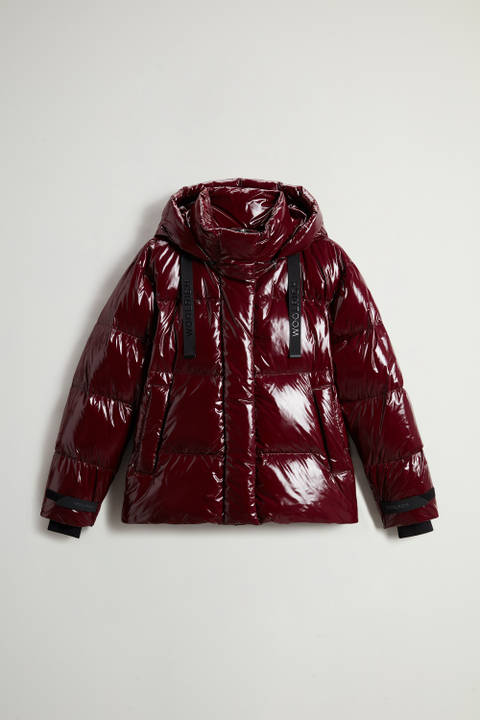 Short Quilted Parka in Glossy Nylon Purple photo 2 | Woolrich