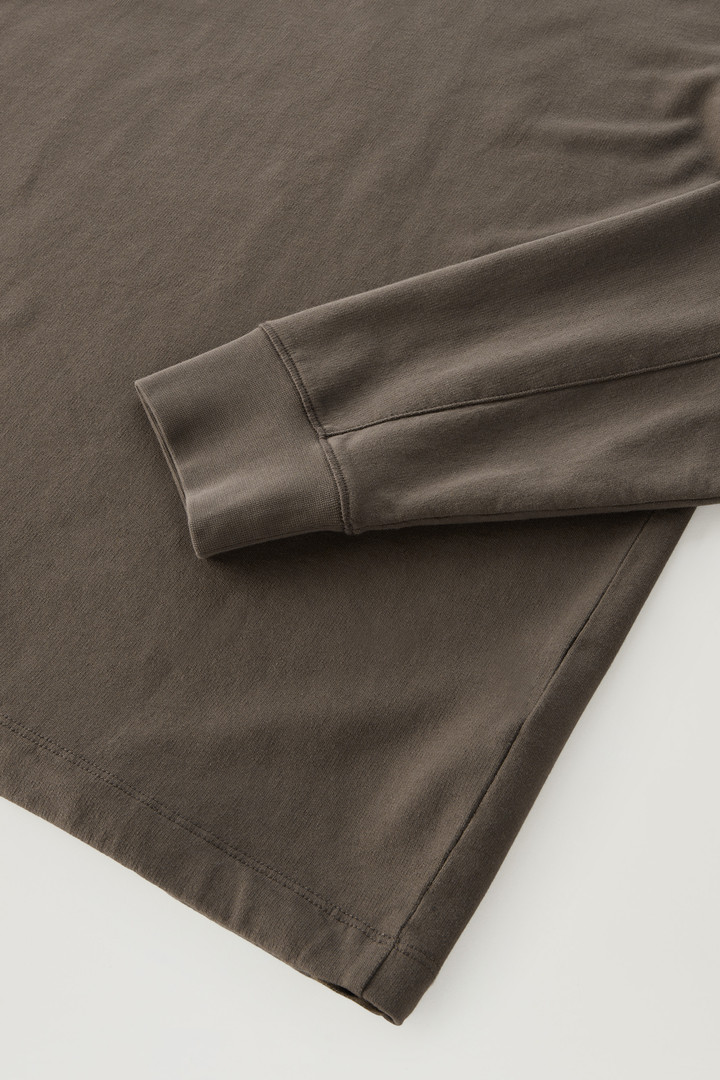 Hoodie in Pure Cotton Fleece with Zip Pocket Green photo 8 | Woolrich