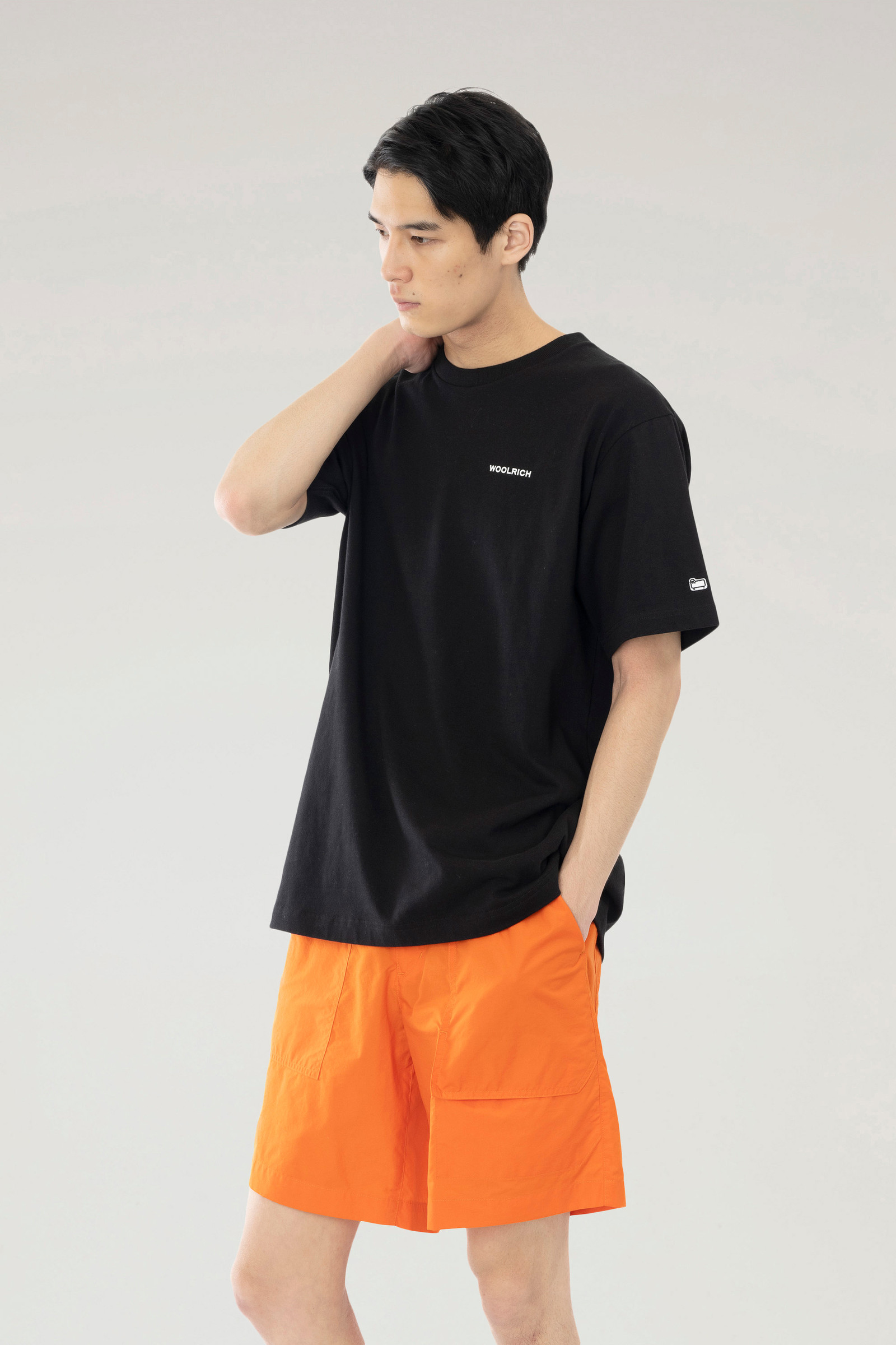 T-shirt in Pure Cotton with Back Print Black | Woolrich