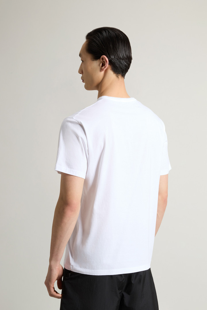 Pure Cotton T-Shirt with Embroidered Logo White photo 3 | Woolrich