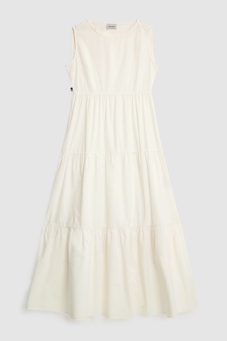 Poplin sleeveless long dress