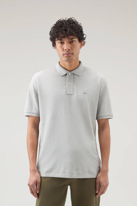 Piquet Polo Shirt in Pure Cotton Gray | Woolrich