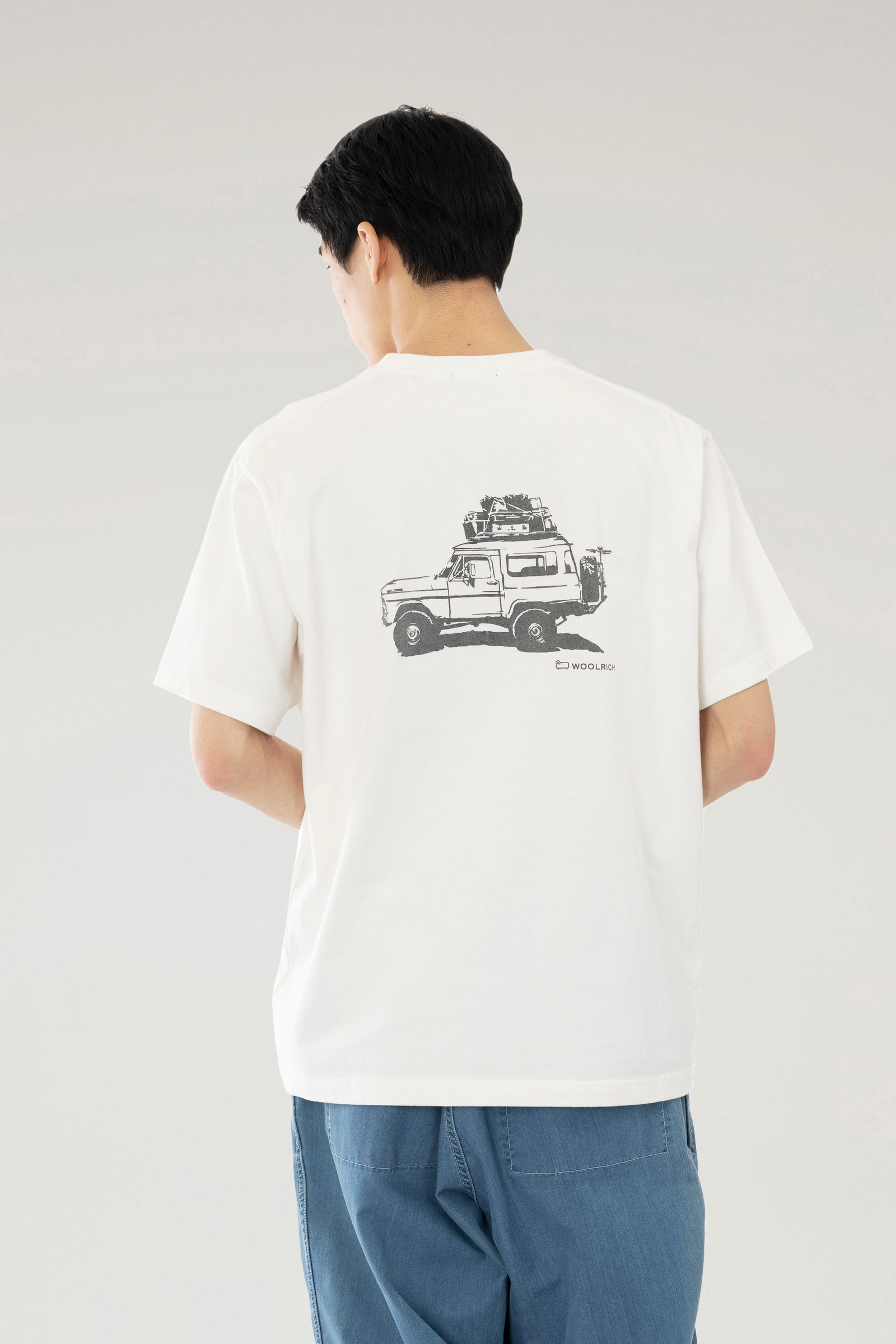 T-shirt van zuiver katoen met print aan de achterzijde wit photo 2 | Woolrich