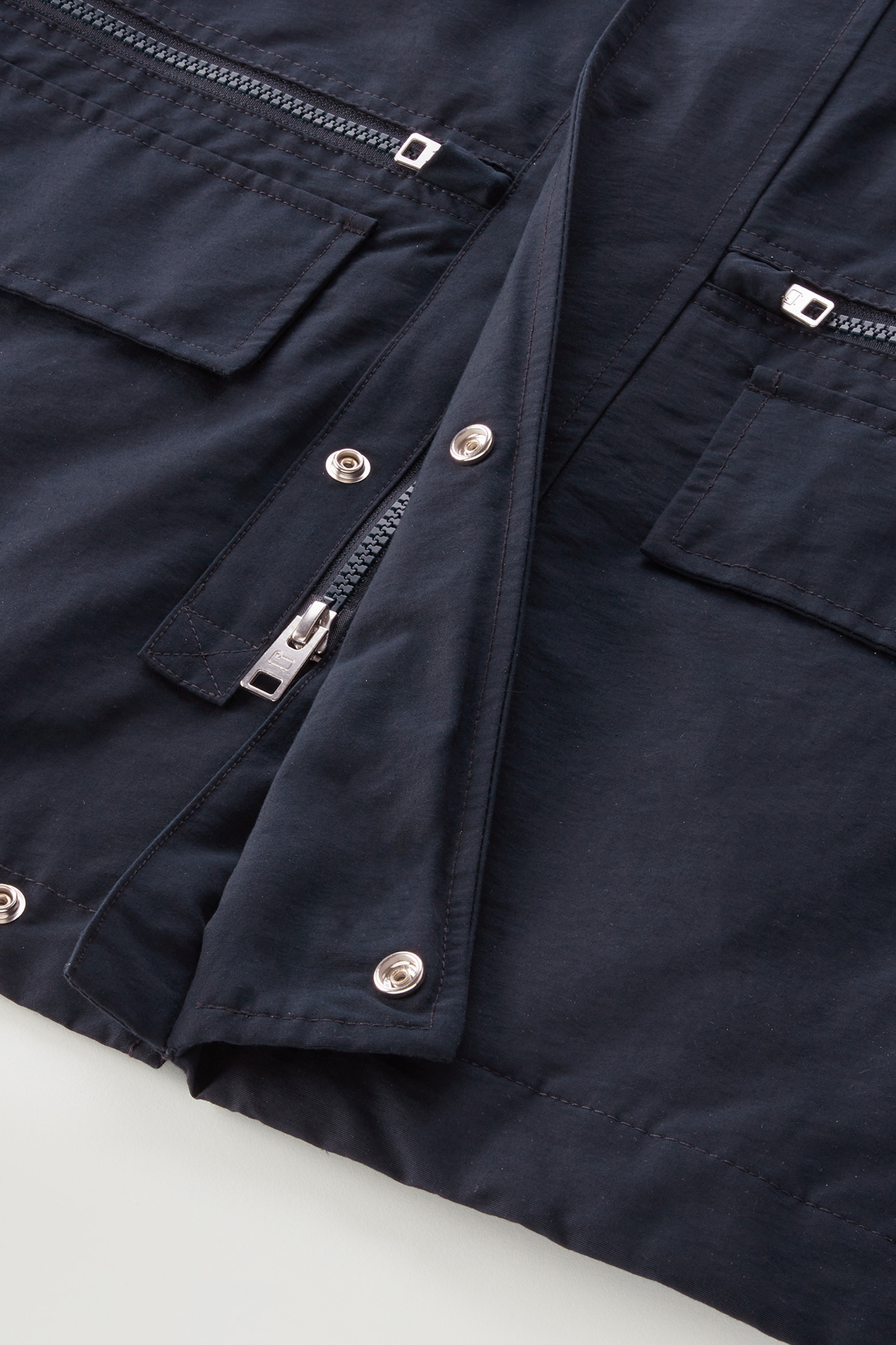 Cruiser Field Jacket in Light Eco Ramar with Foldable Hood Blue photo 10 | Woolrich