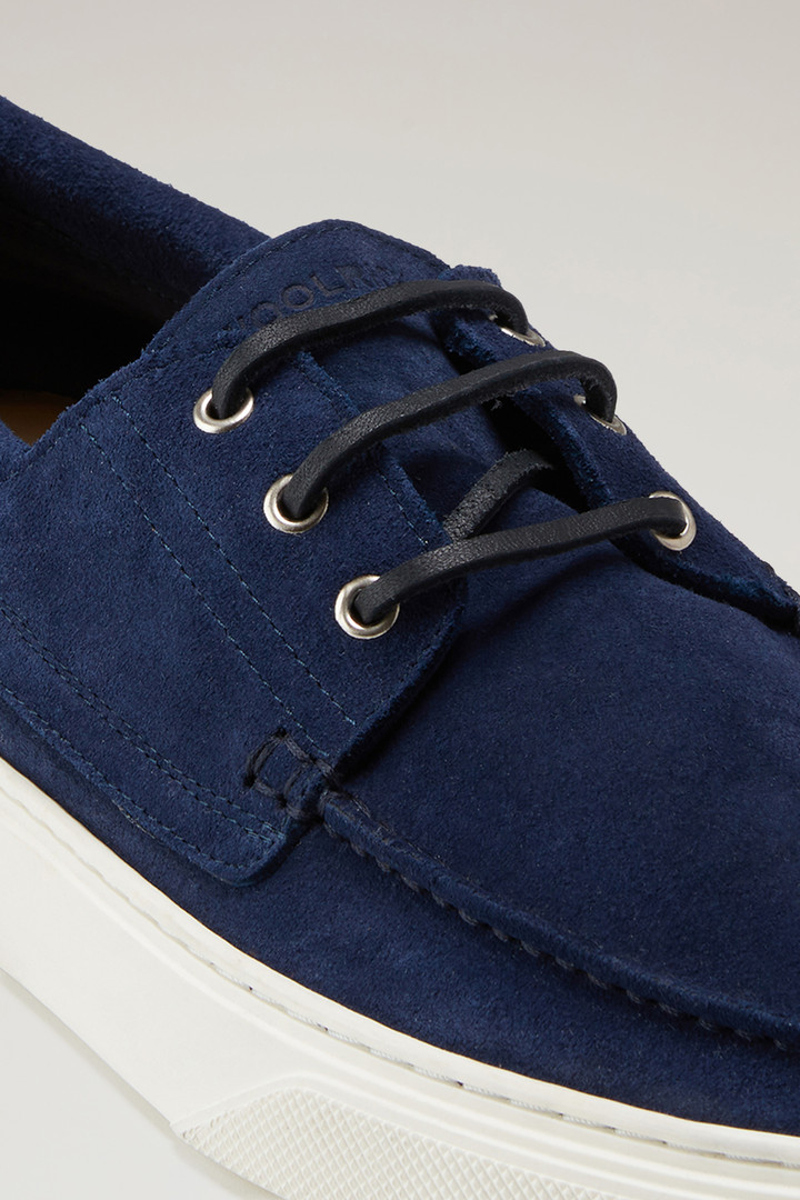 Boat Shoes in Suede Leather Blue photo 5 | Woolrich