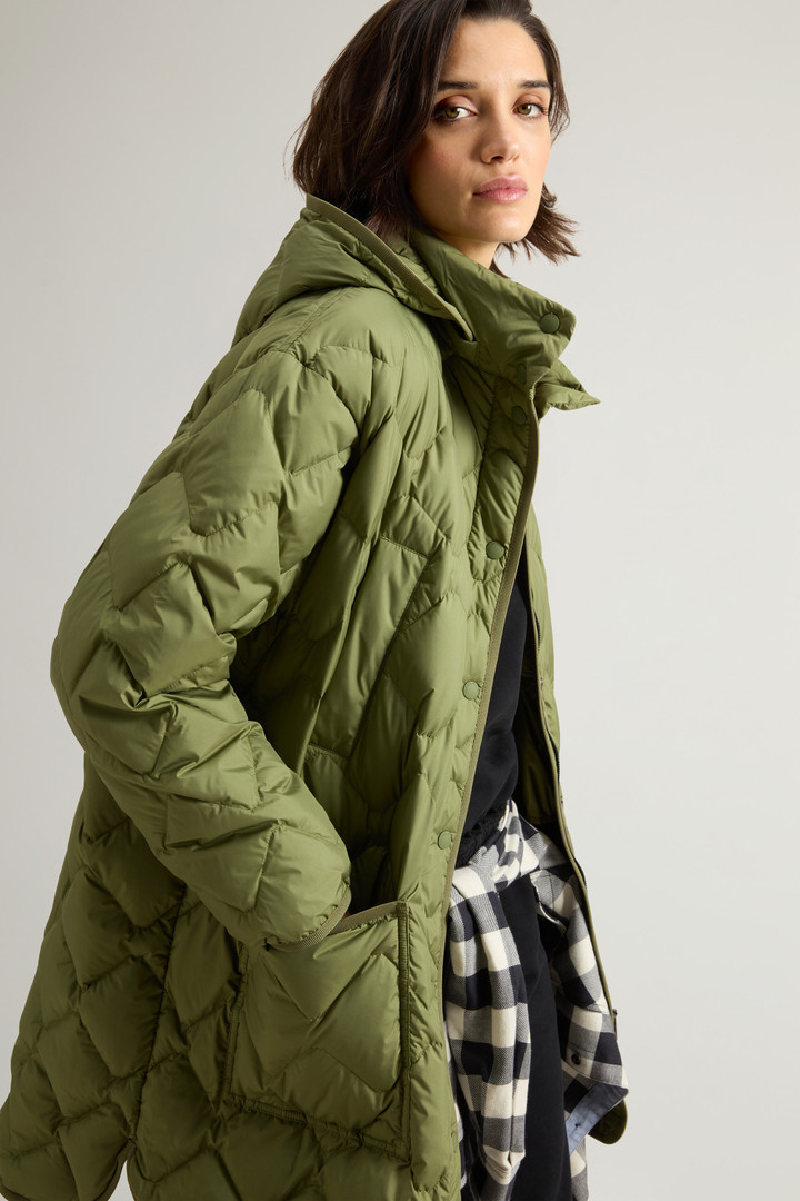 Veste façon cape Heritage en microfibre à capuche amovible Vert photo 5 | Woolrich