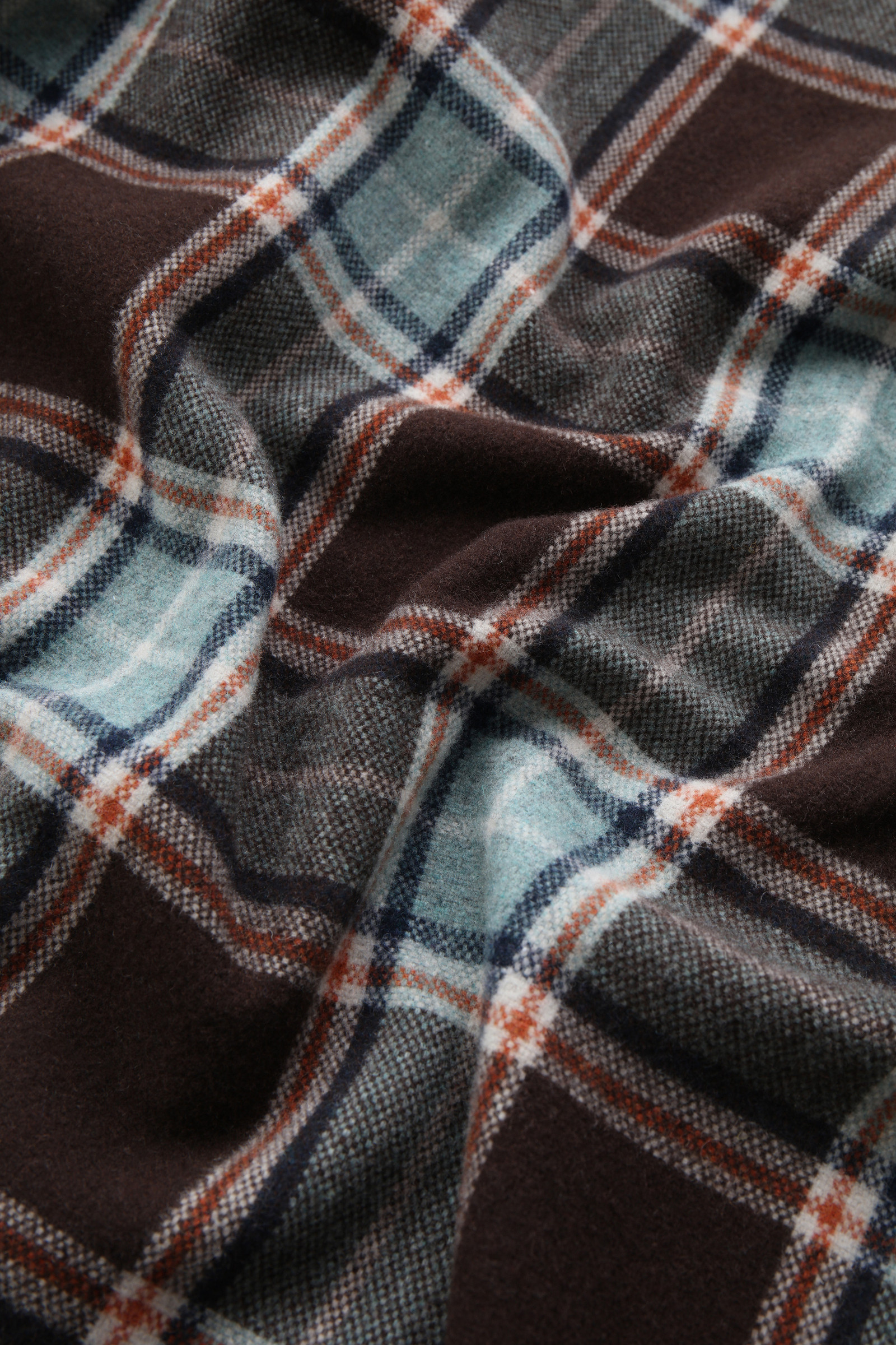 Alaskan Check Overshirt in Recycled Italian Wool Blend Beige photo 11 | Woolrich